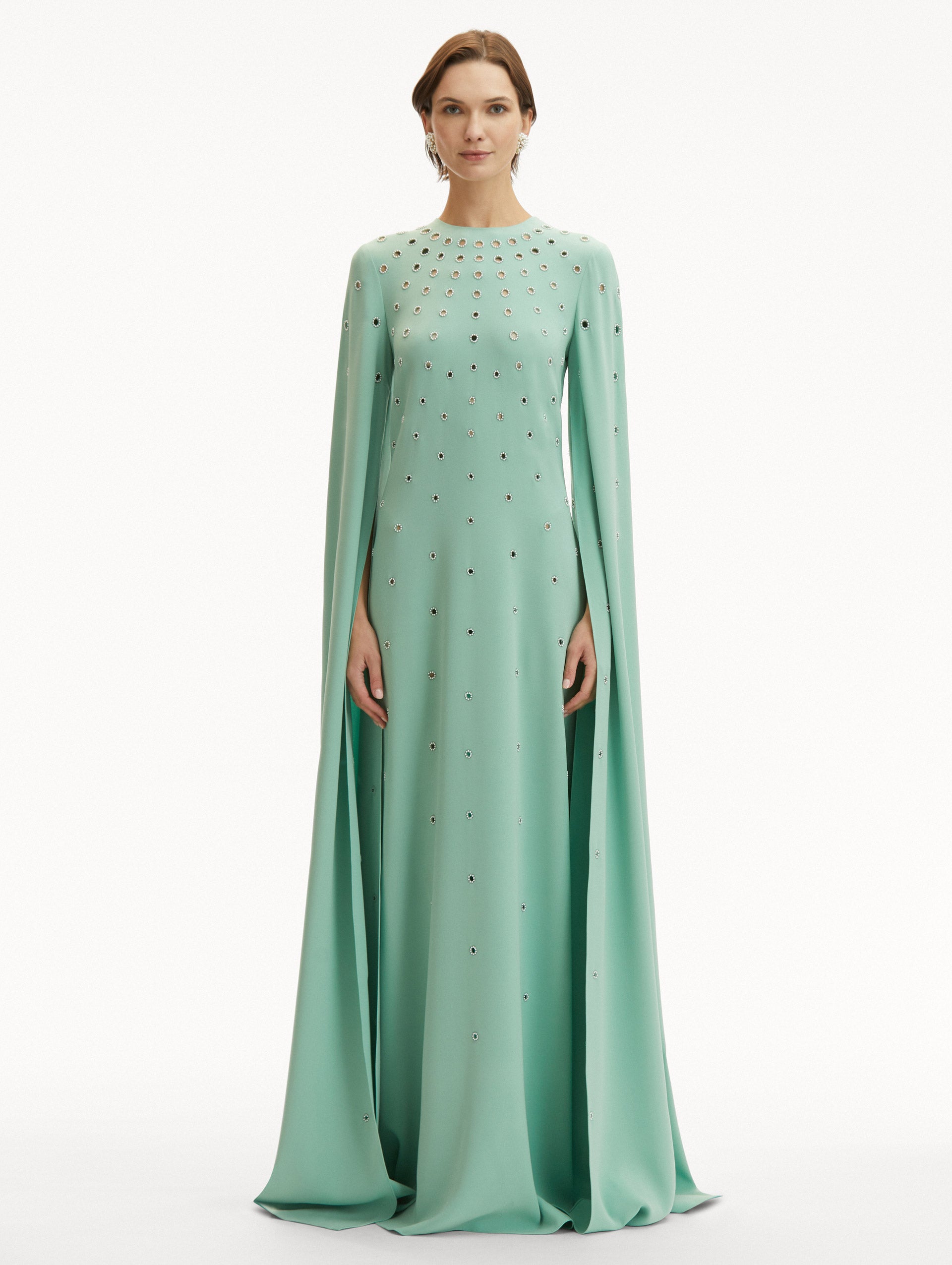 Pearl Eyelet Embroidered Caftan Front View