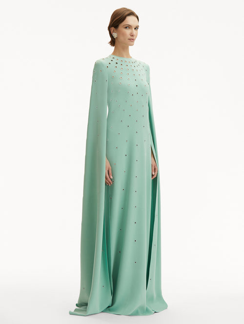 Pearl Eyelet Embroidered Caftan Side View