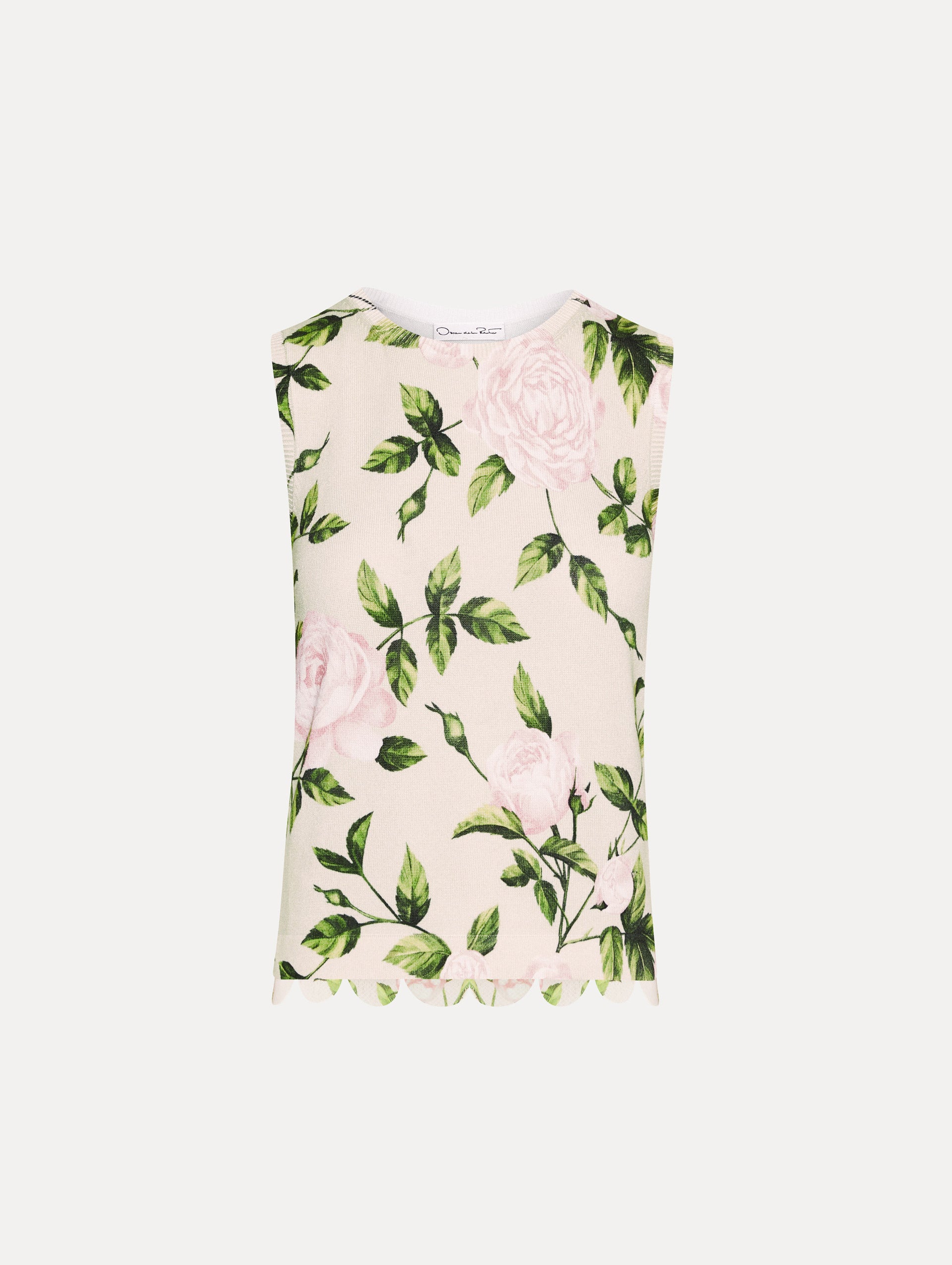 English Rose Printed Tank Front View