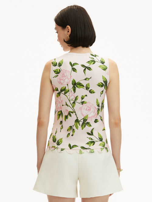 English Rose Printed Tank Back View