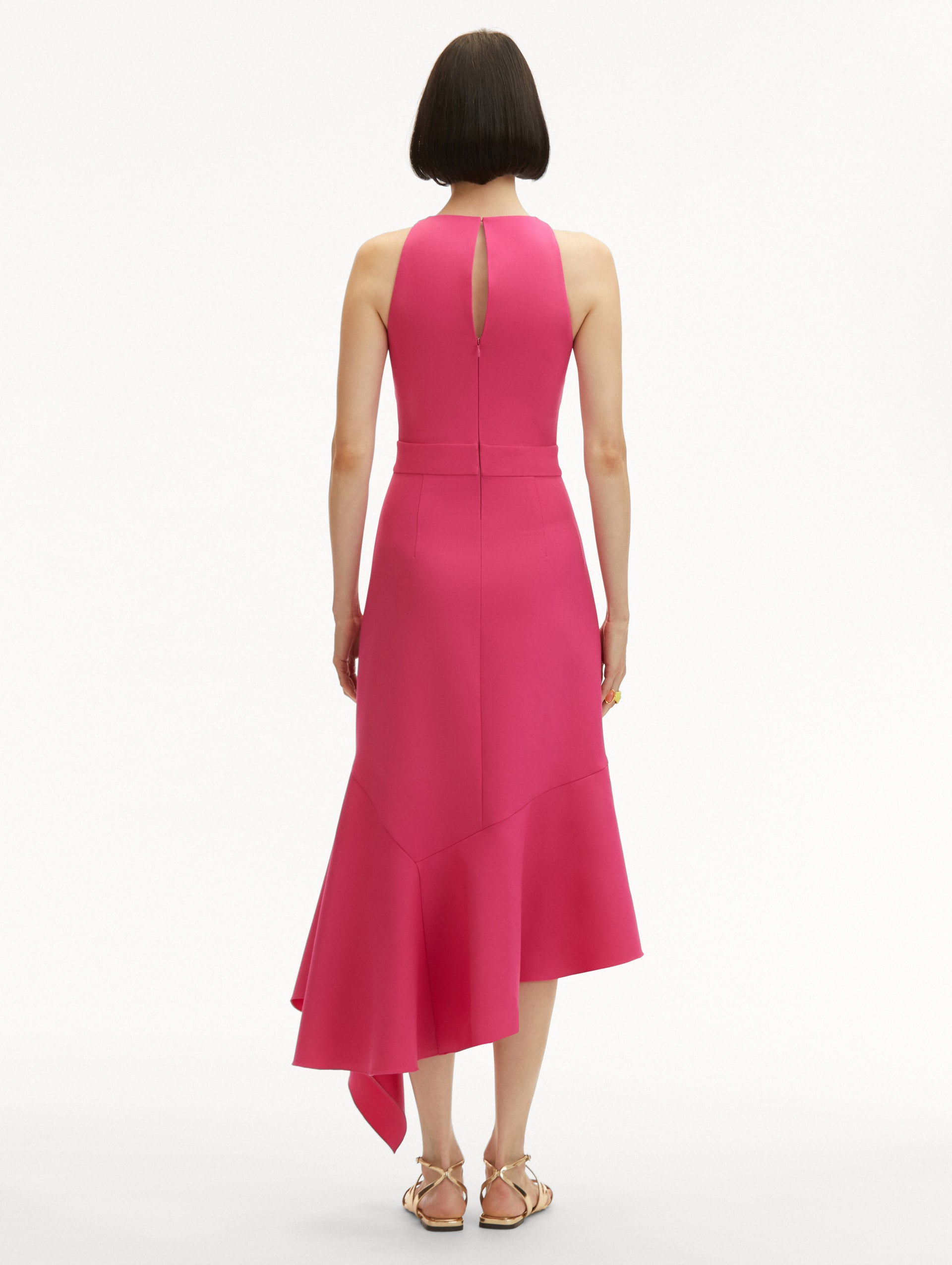 Asymmetrical Wool Dress Back View