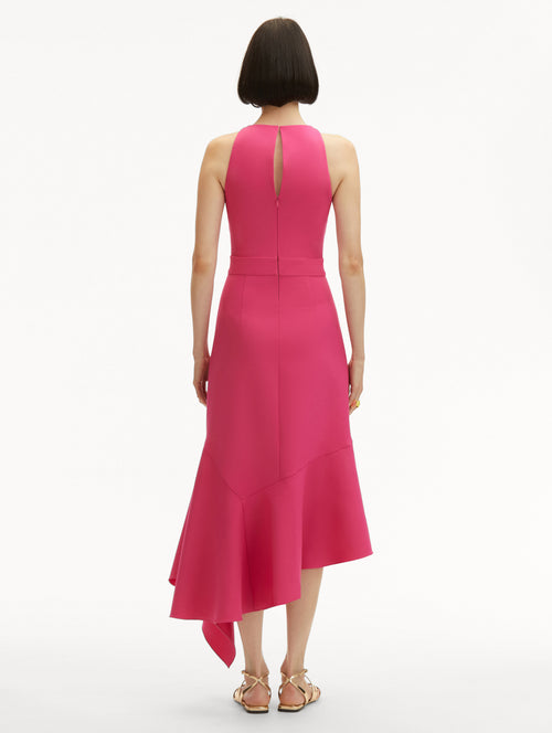 Asymmetrical Wool Dress Back View