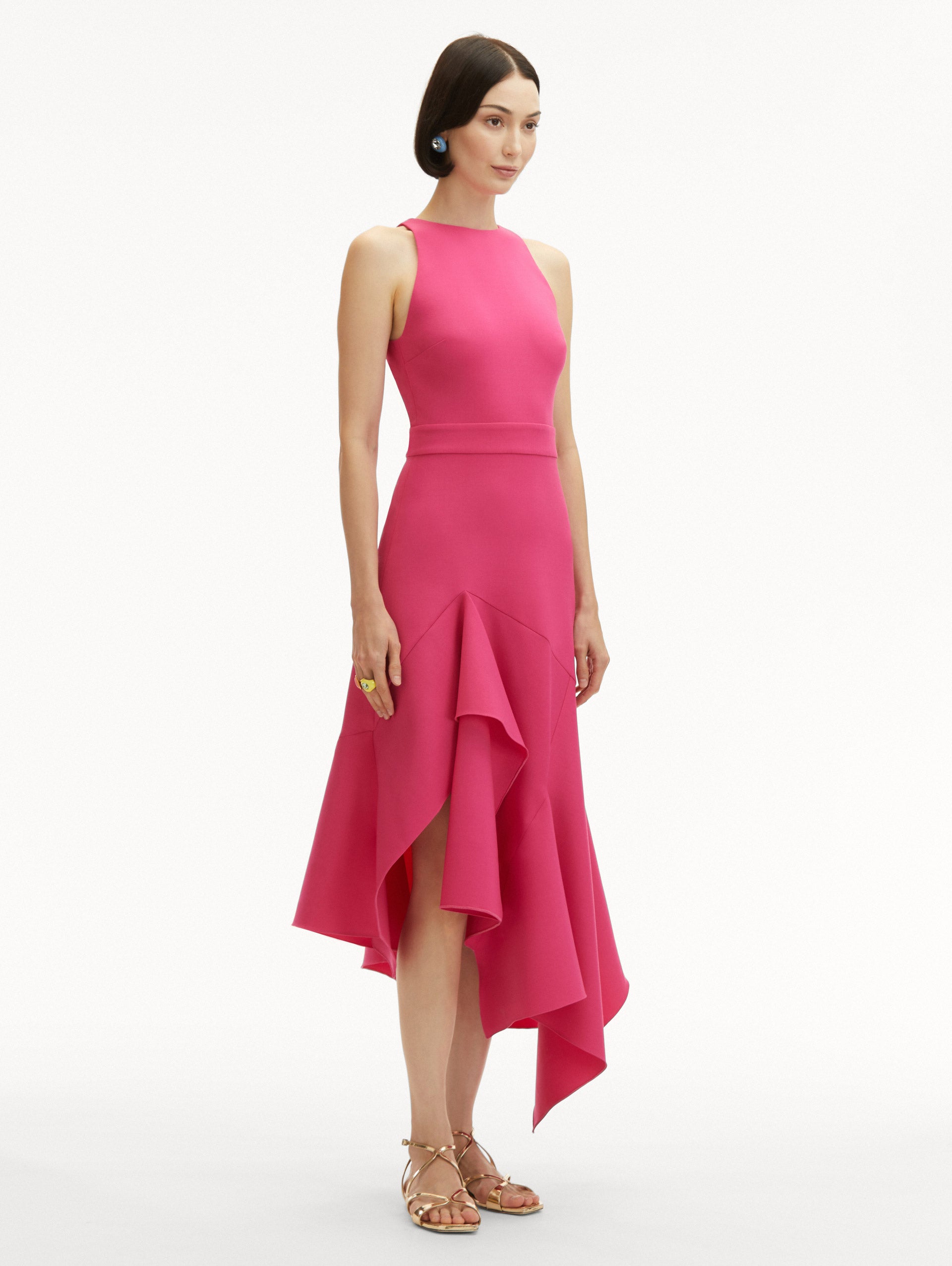 Asymmetrical Wool Dress Side View