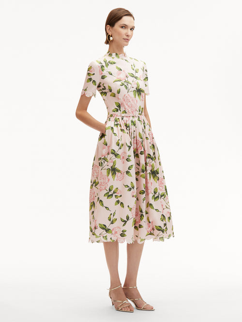 English Rose Cotton Poplin Dress Side View