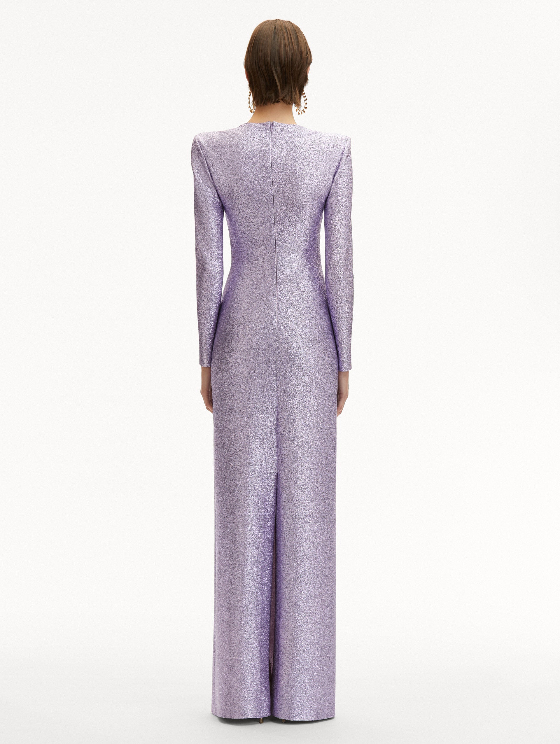 Lamé Column Gown Back View