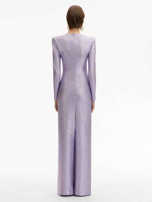 Lamé Column Gown Back View