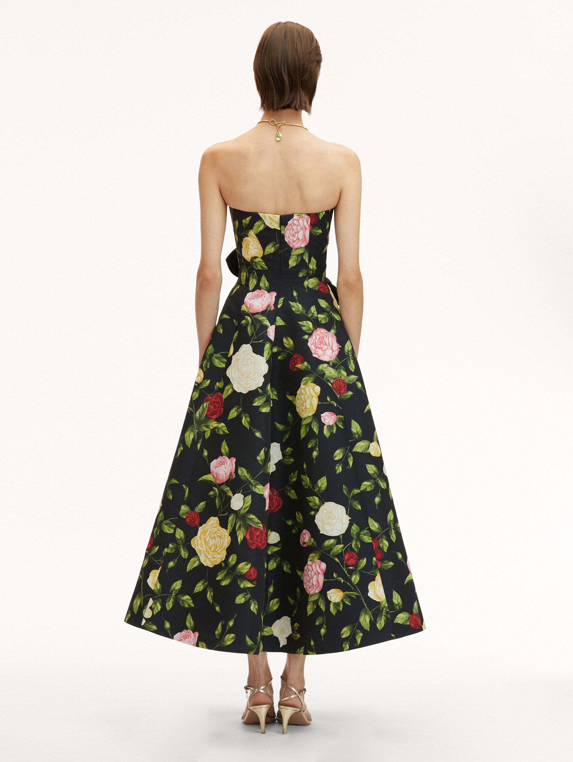 English Rose Faille Dress Back View