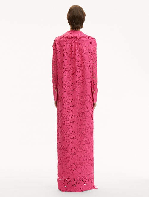 English Rose Guipure Long Sleeve Gown Back View