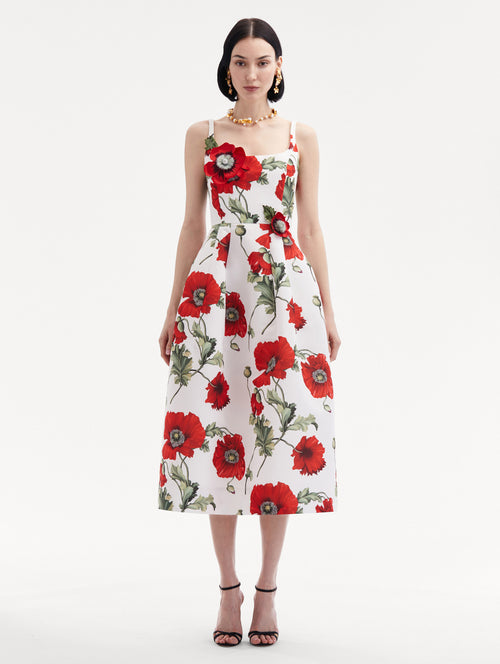 Poppy Embroidered Scoop Neck Dress Front View