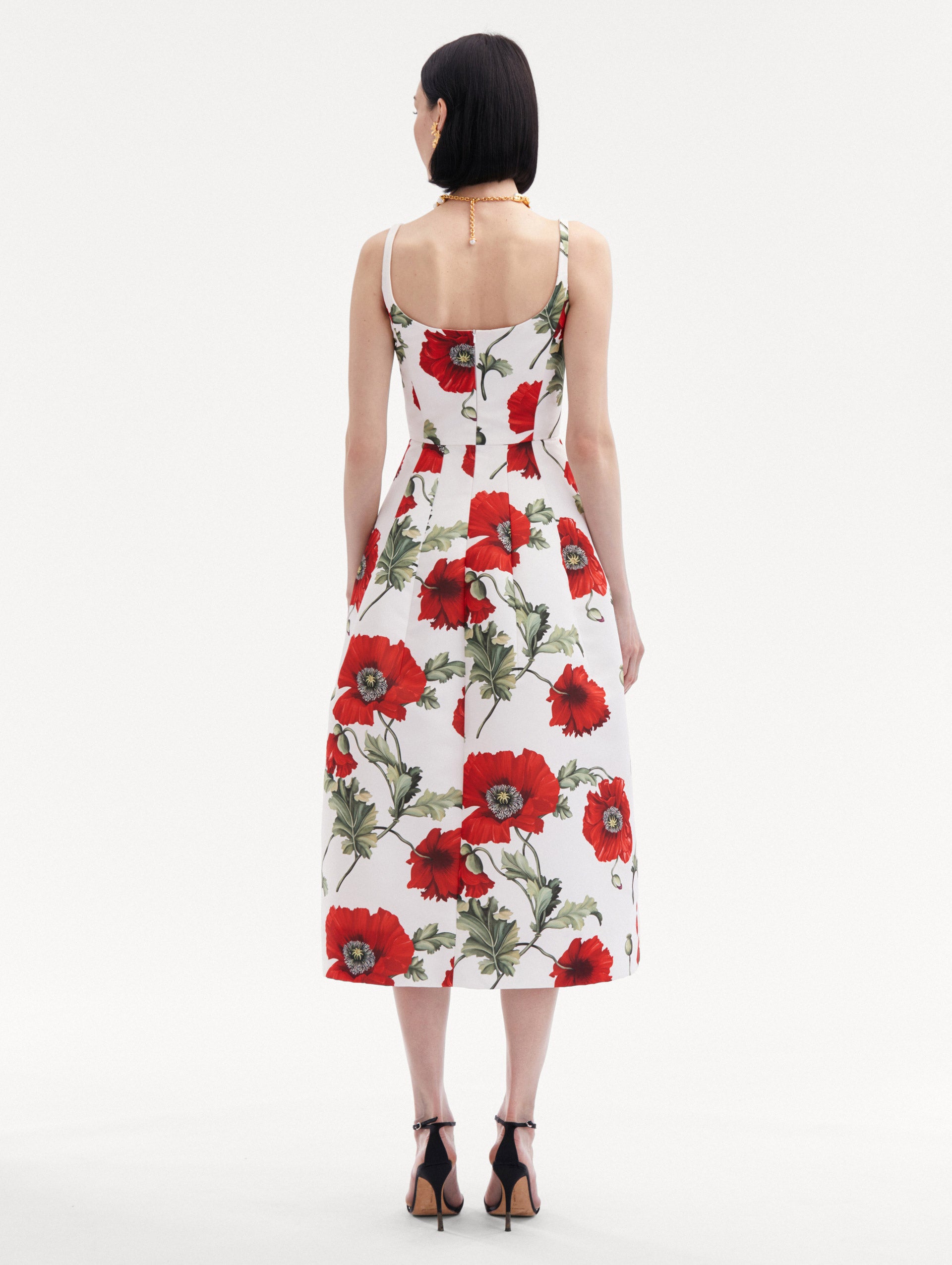 Poppy Embroidered Scoop Neck Dress Back View