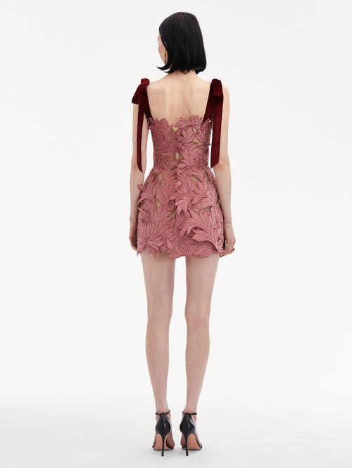 Peony Velvet Guipure Cocktail Dress Back View