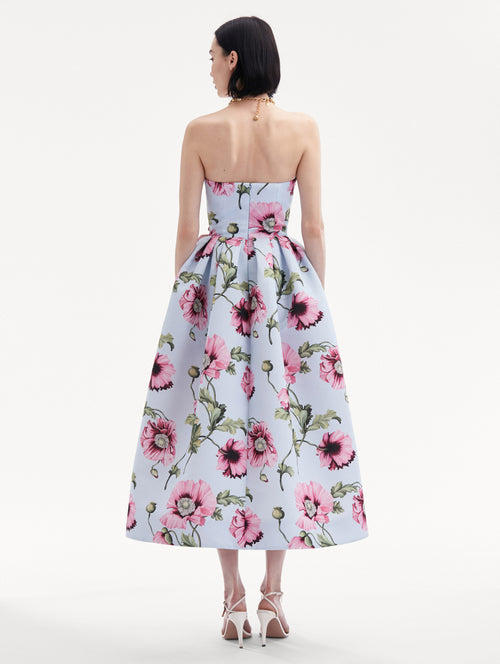 Poppy Embroidered Strapless Dress Back View