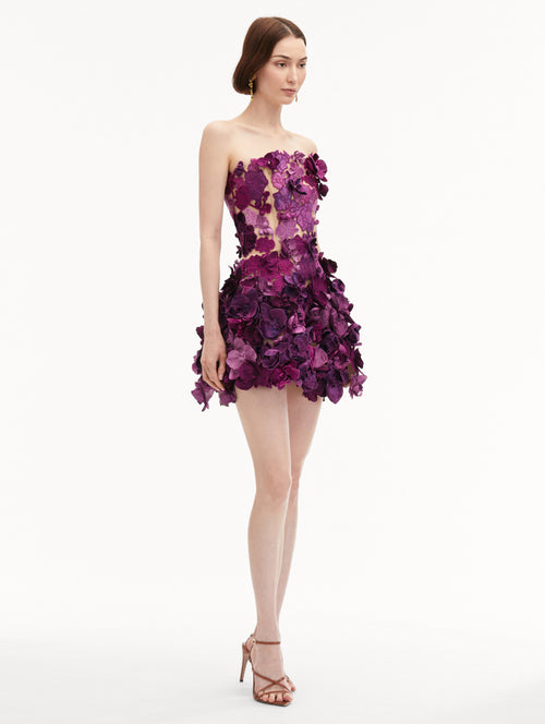 Orchid Embroidered Cocktail Dress
Side View