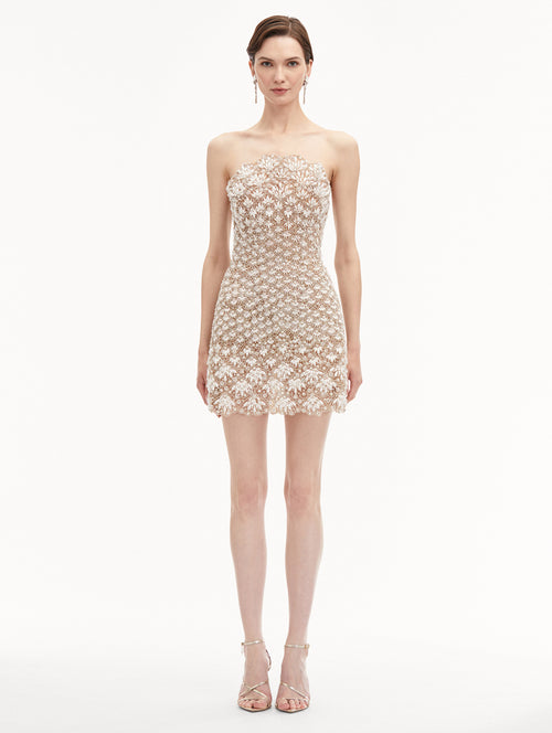 Pearl Embroidered Scallop Dress
Front View