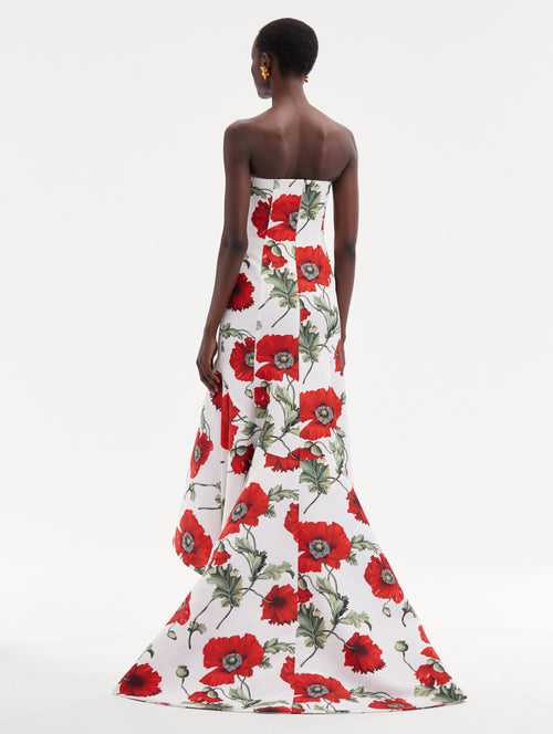 Poppy Faille Trumpet Gown Back View