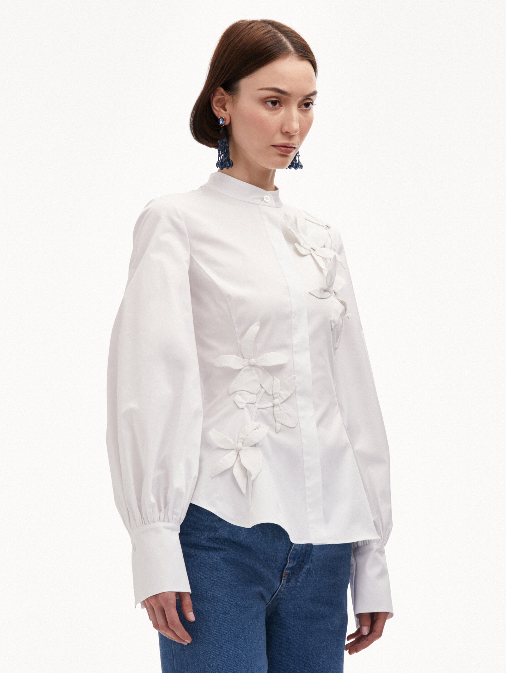 Orchid Cotton Twill Blouse Side View