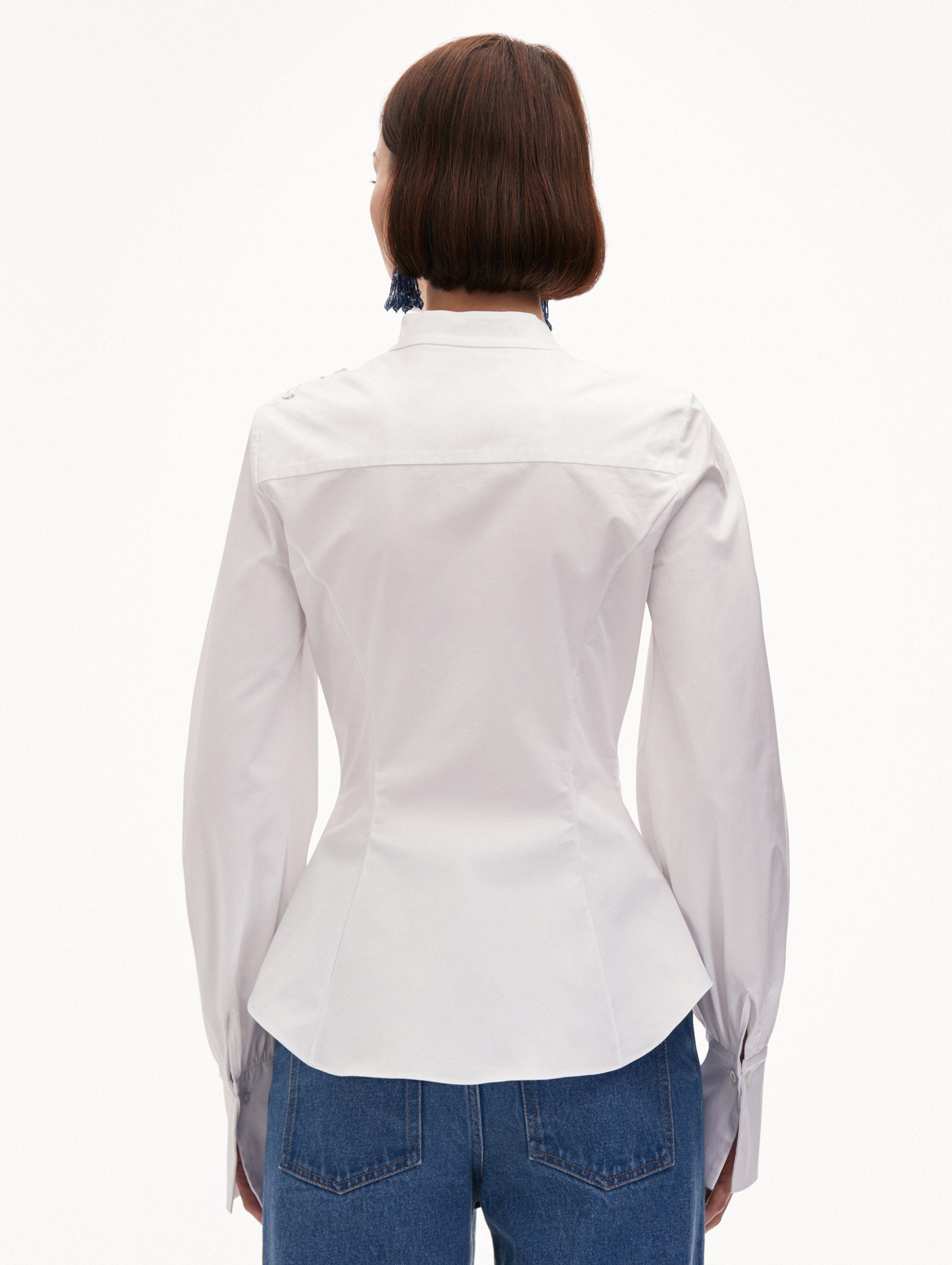 Orchid Cotton Twill Blouse Back View