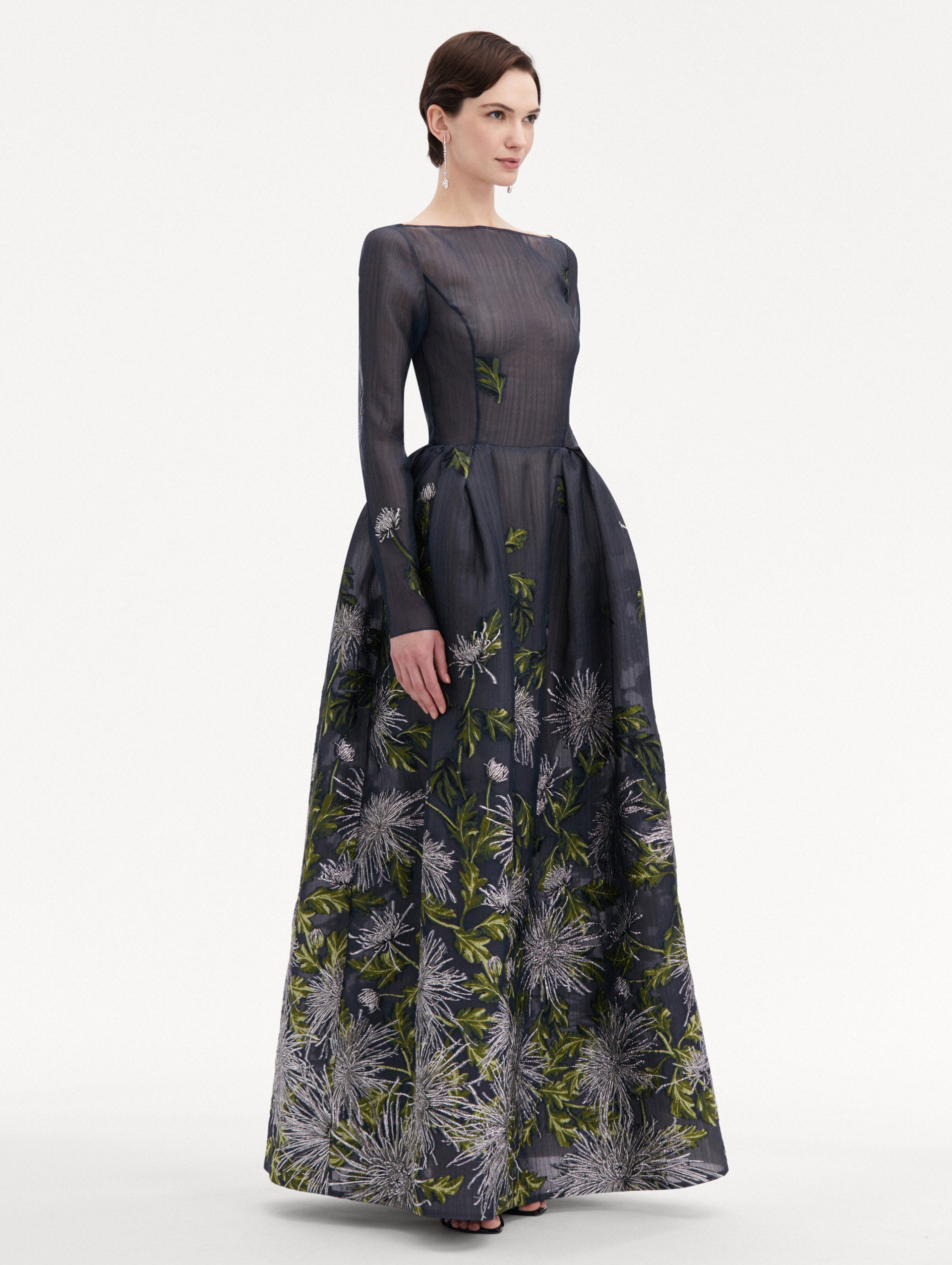 Chrysanthemum Fil Coupe Gown Side View