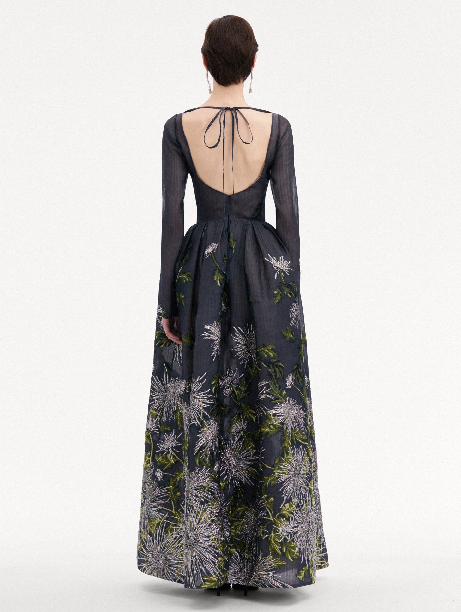 Chrysanthemum Fil Coupe Gown Back View