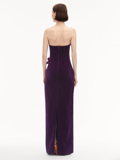 Orchid Embroidered Velvet Gown
Back View