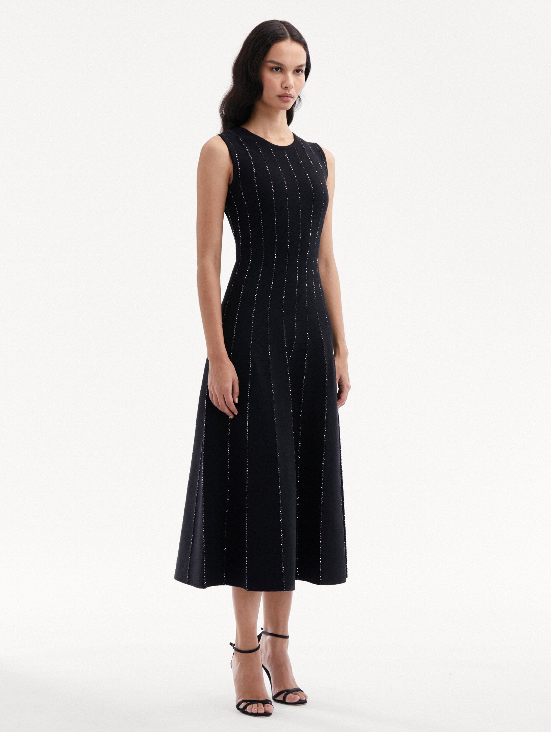 Sequin Embroidered Knit Dress Side View