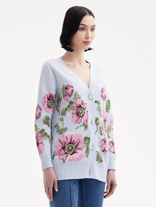 Poppy Jacquard Cardigan Side View