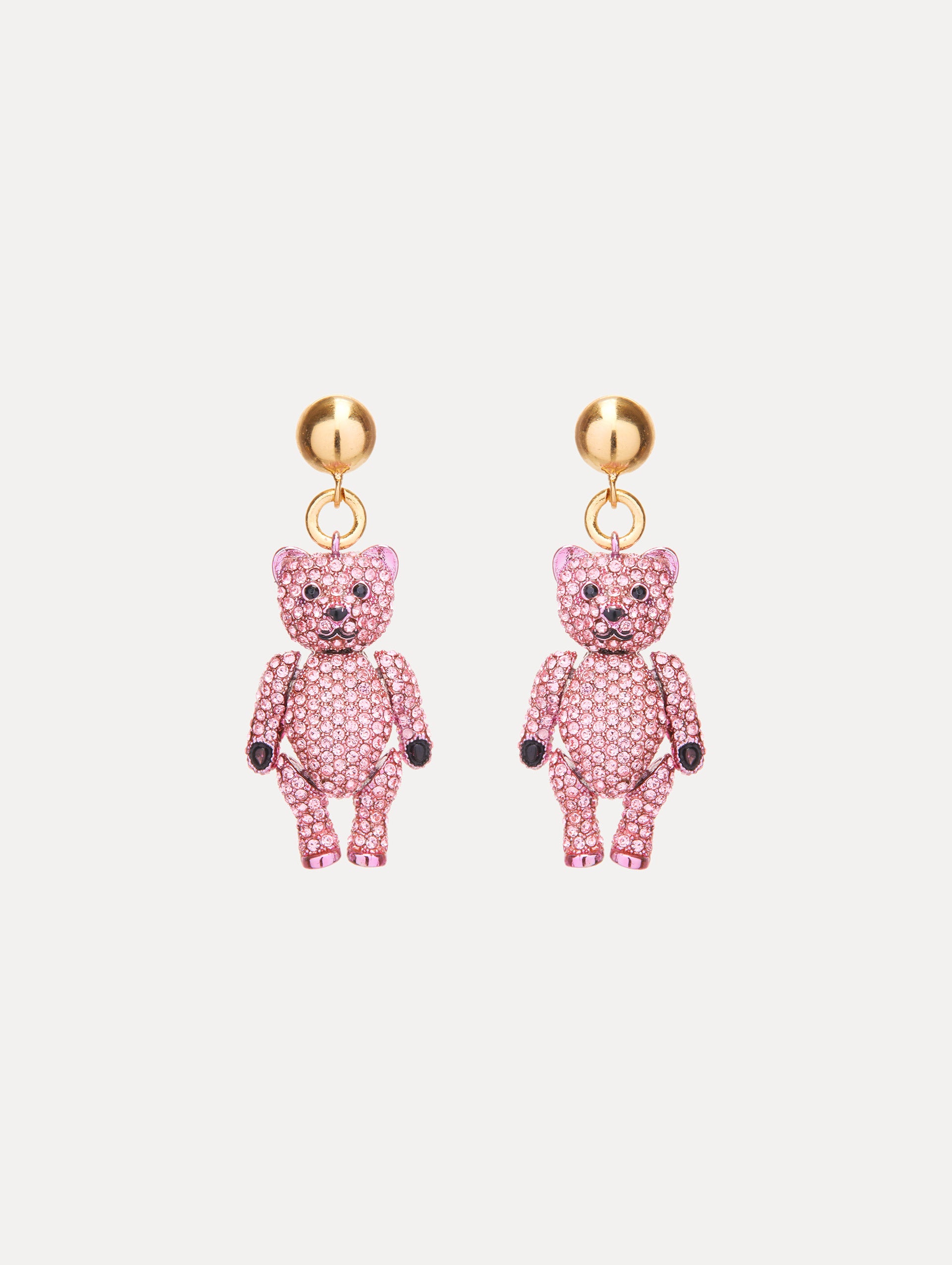 Baby Bear Crystal Earrings Front View