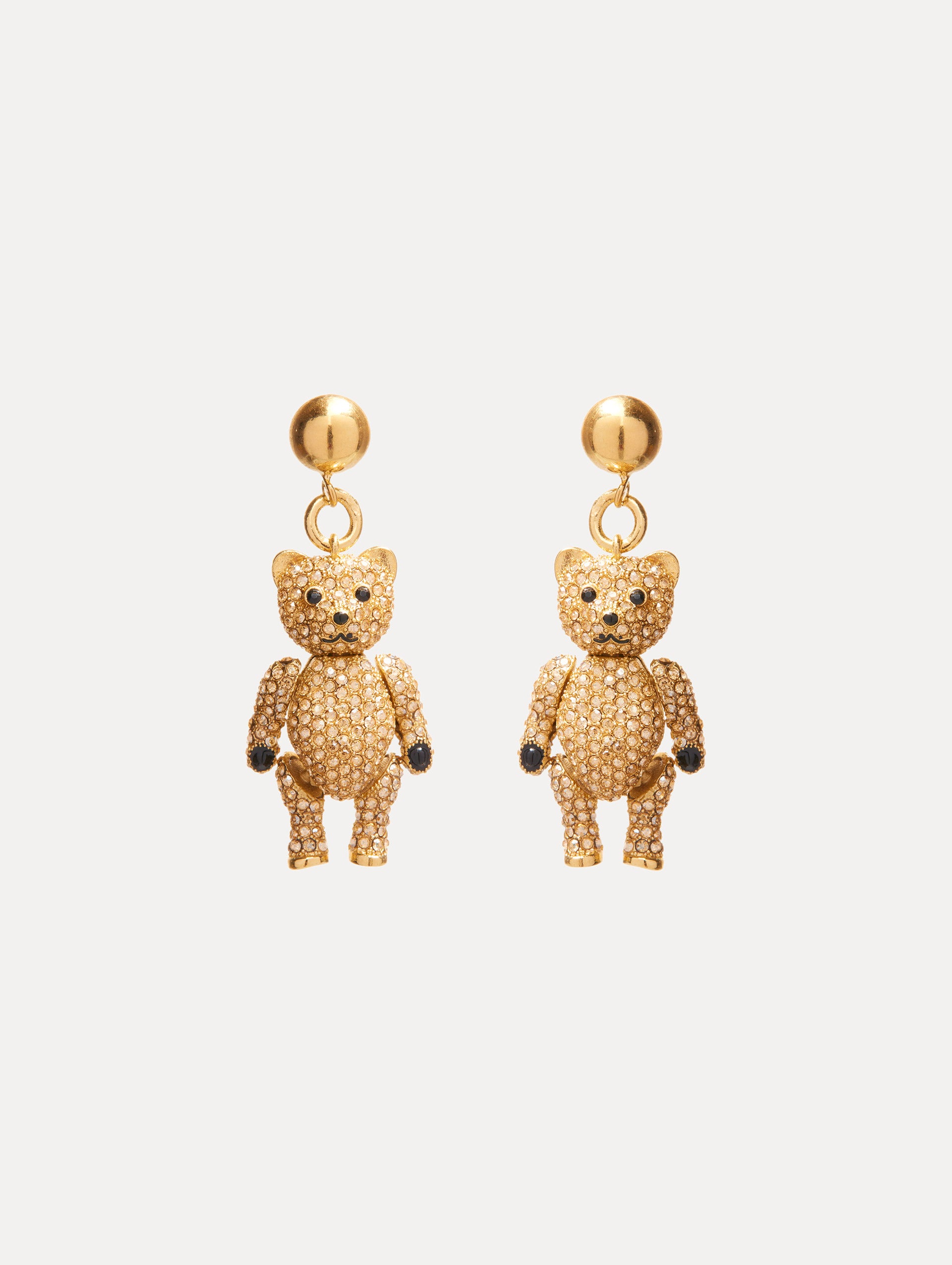 Baby Bear Crystal Earrings Front View