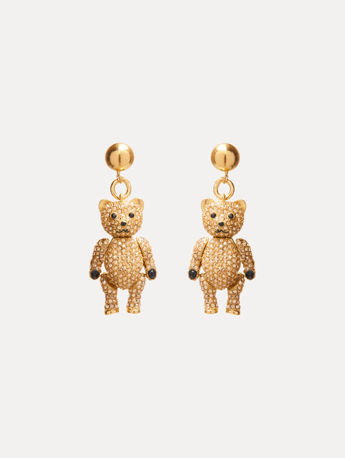 Baby Bear Crystal Earrings Front View