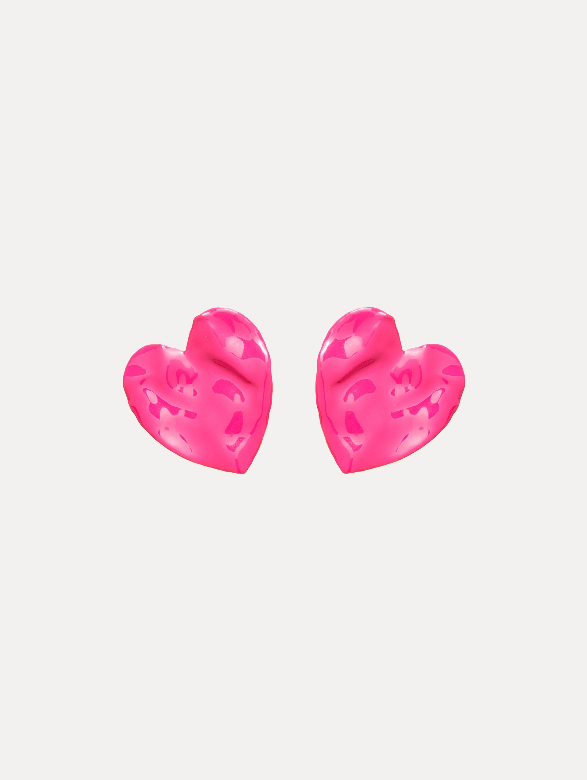 Enamel Heart Earrings Front View