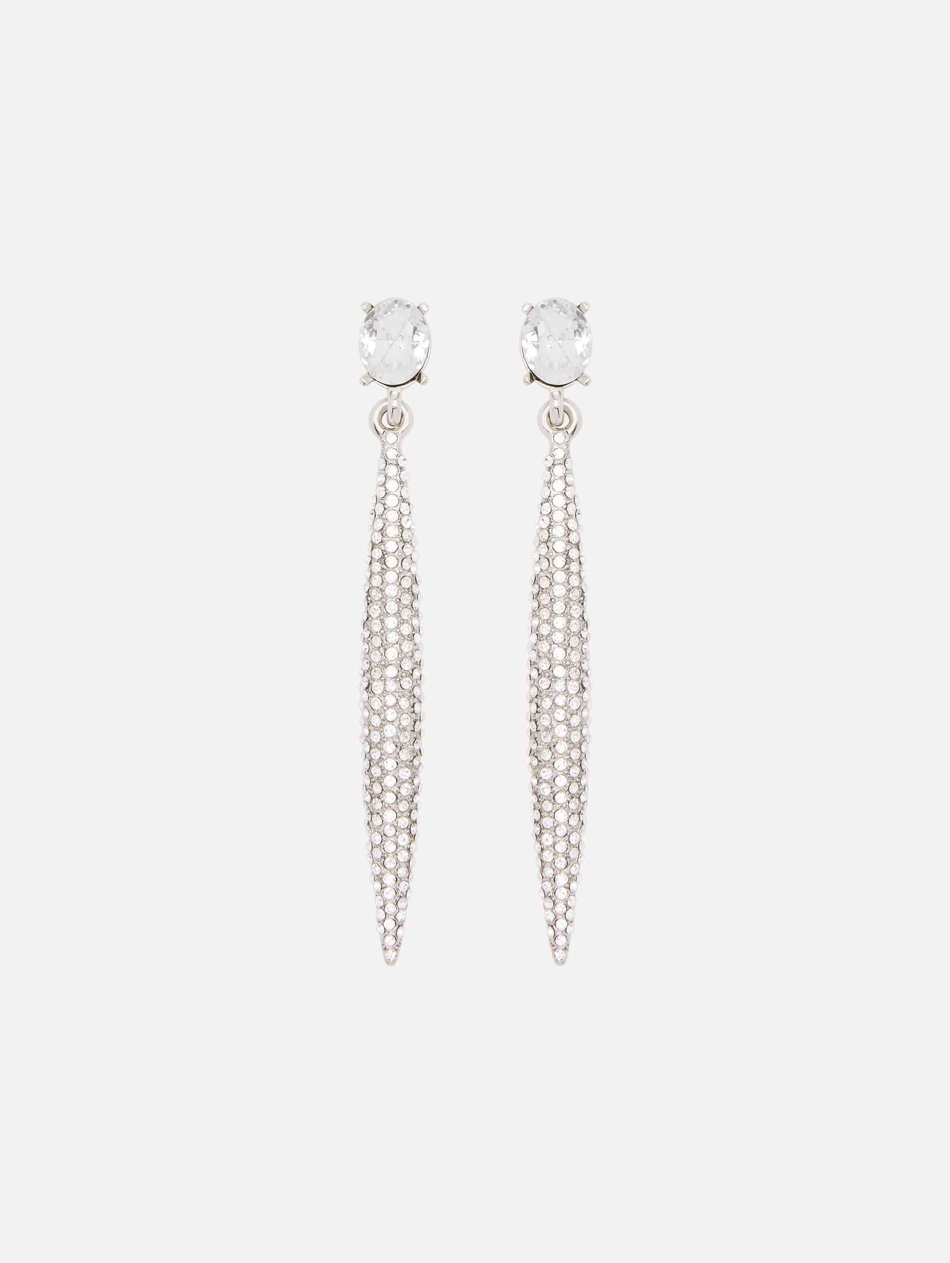 Crystal Pavé Spike Earrings Front View