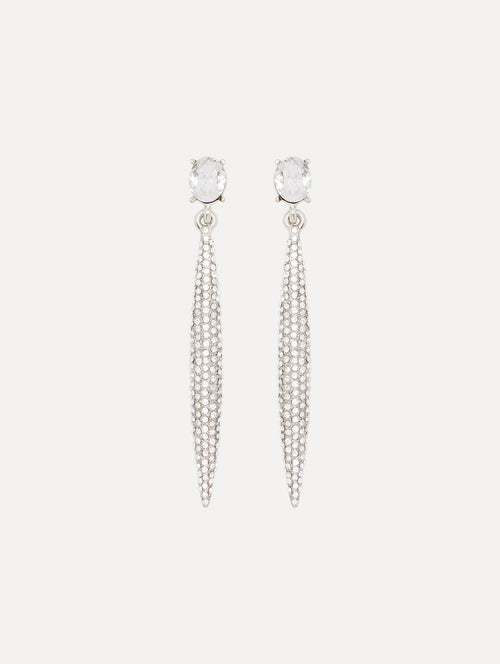 Crystal Pavé Spike Earrings Front View