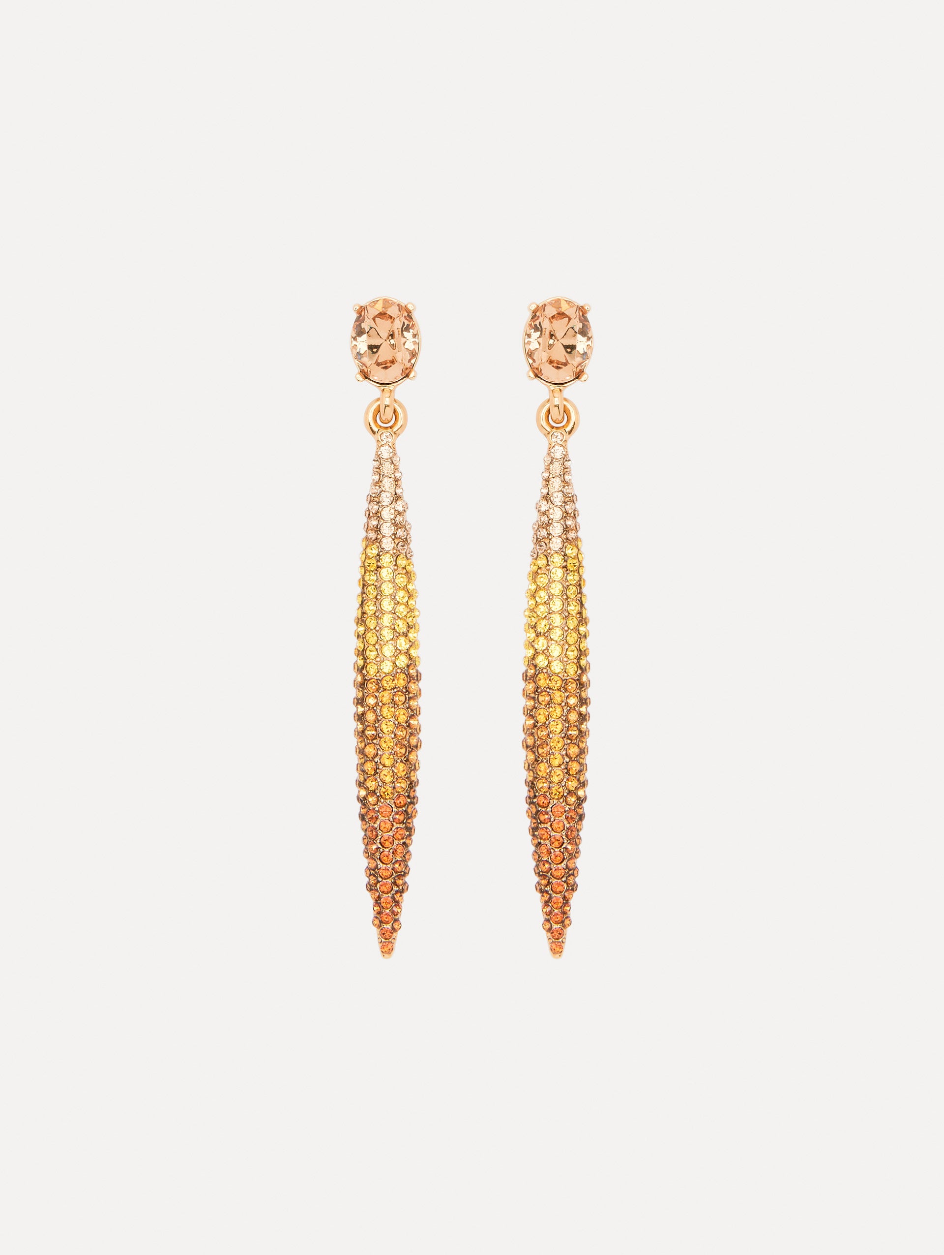 Crystal Pavé Spike Earrings Front View