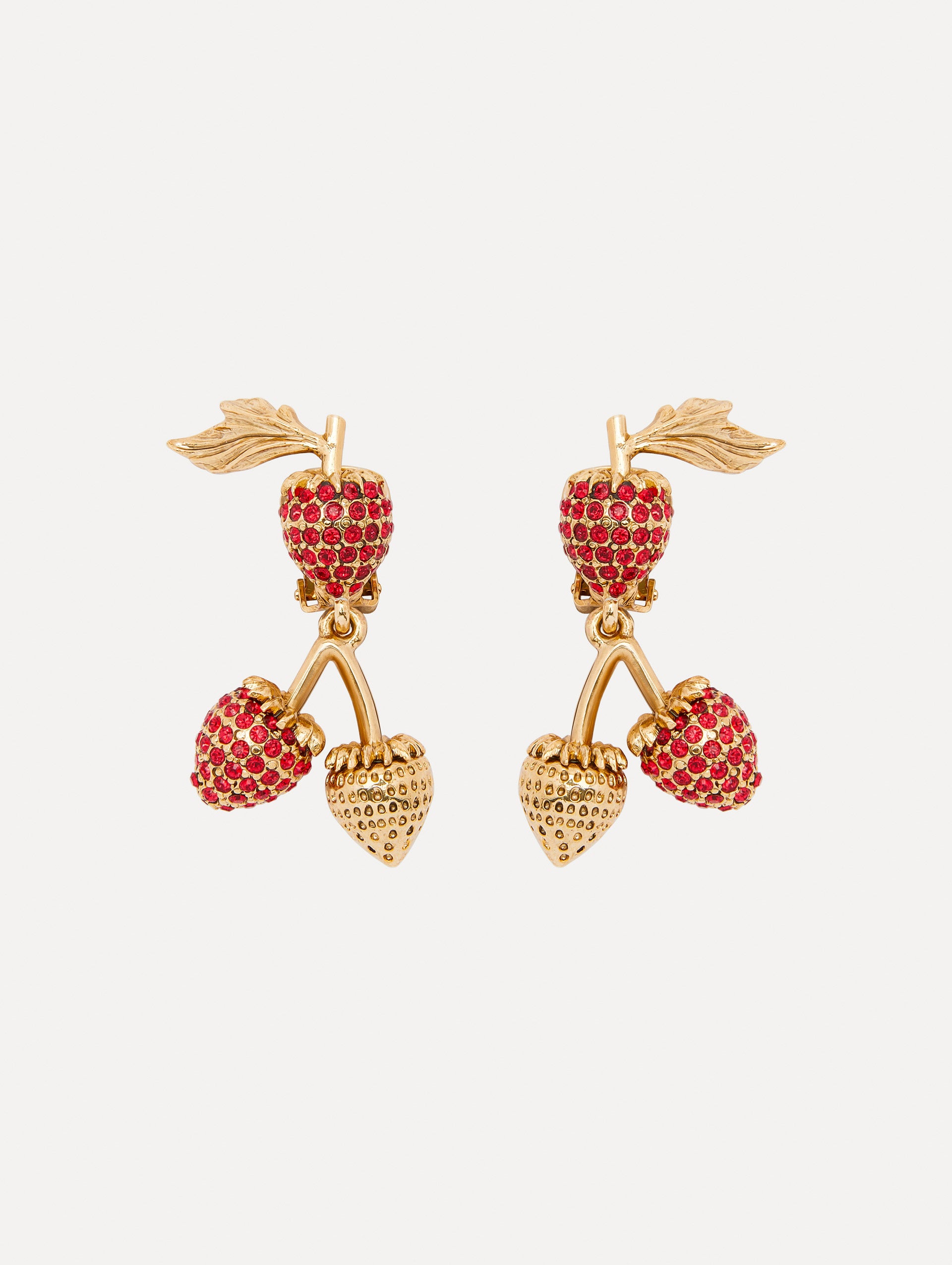 Berry Branch Clip-On Earrings Front View