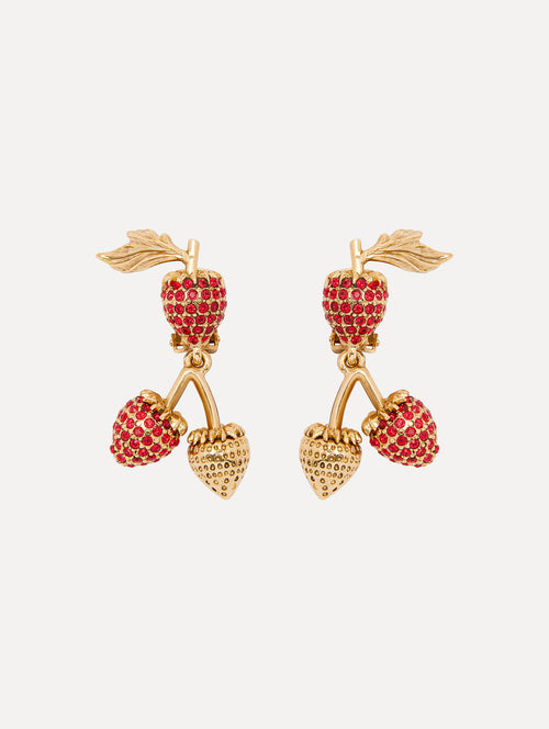 Berry Branch Clip-On Earrings Front View