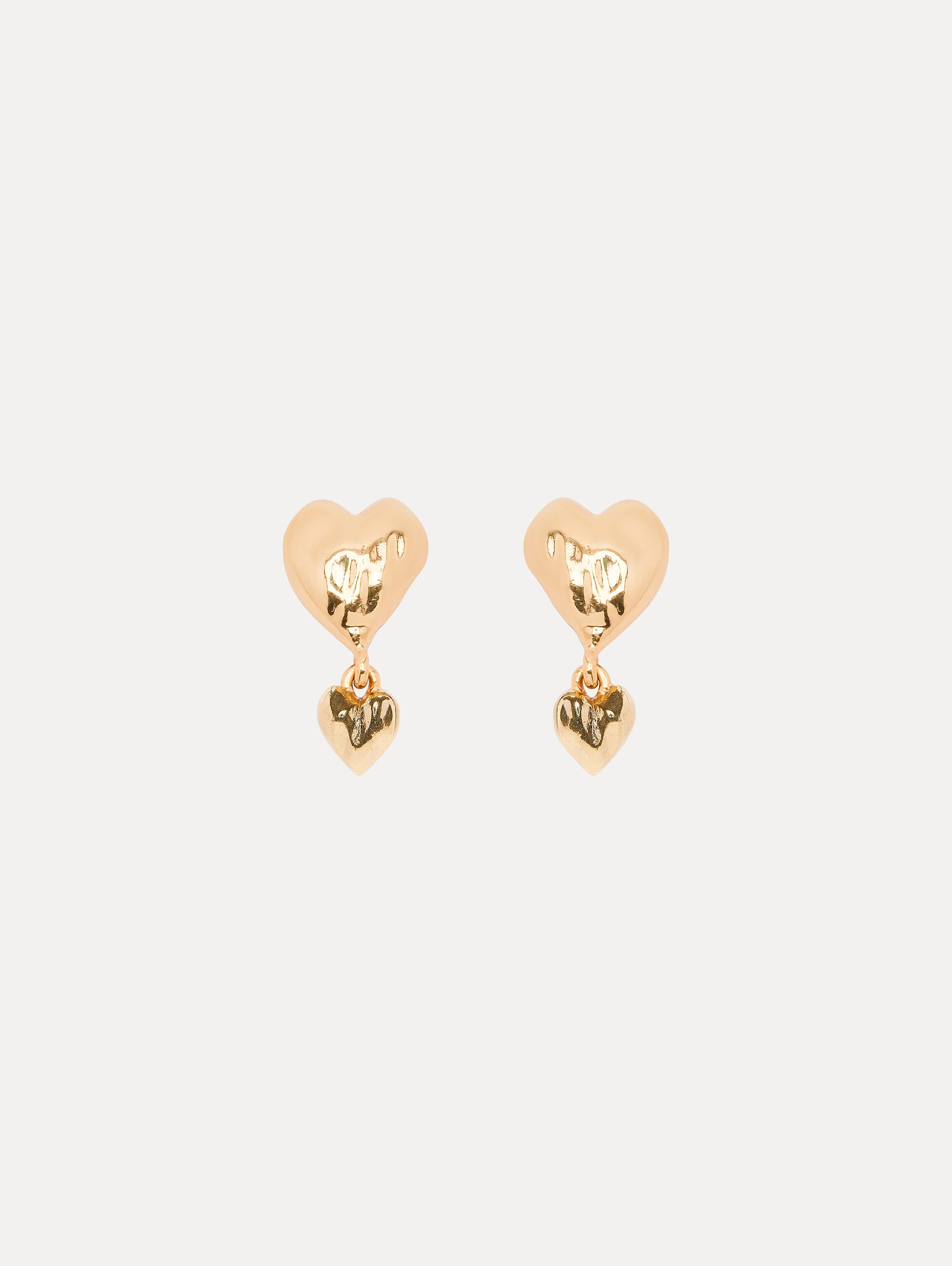 Double Heart Earrings Front View