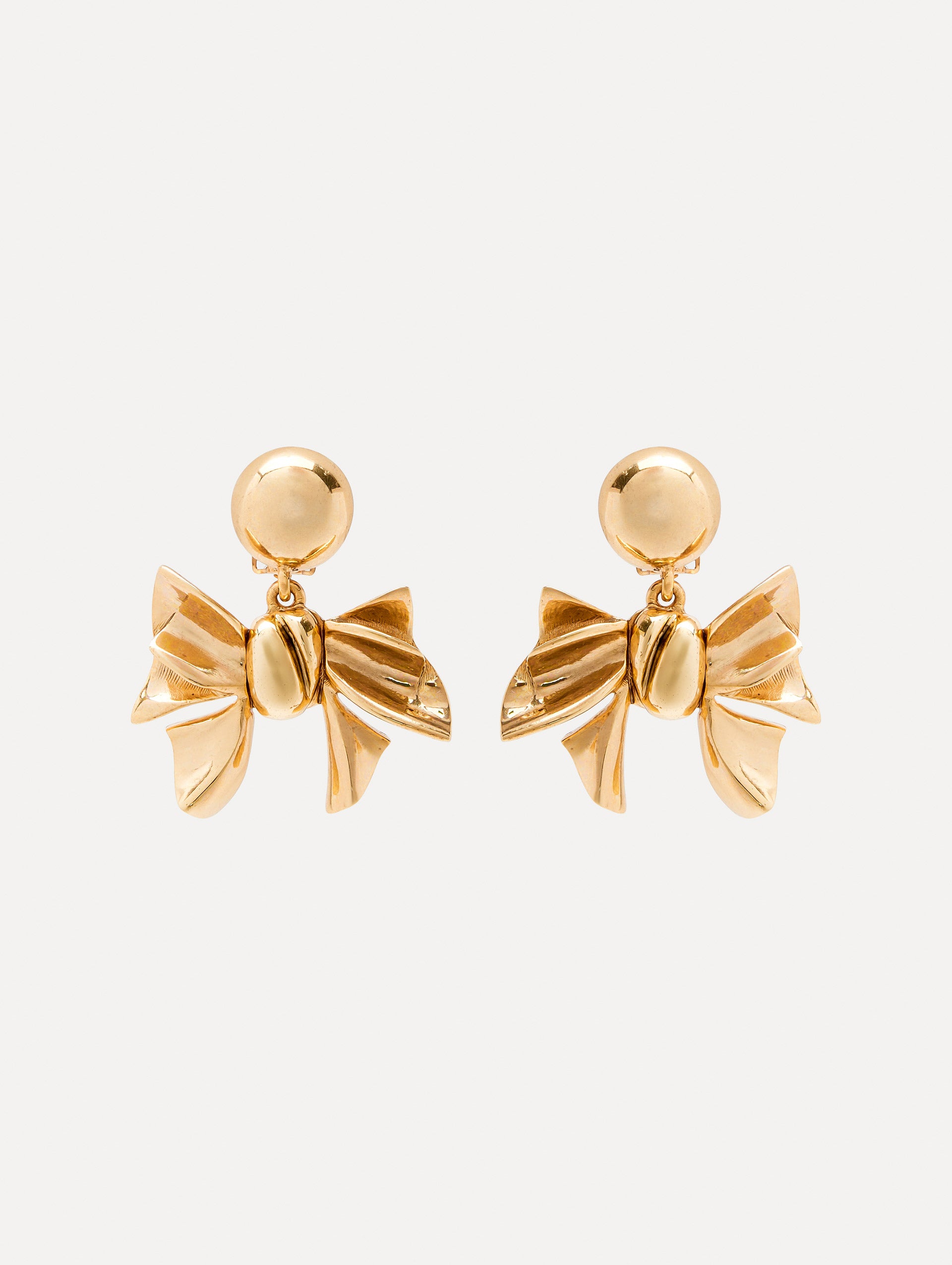 Bow Drop Clip-On Earrings Front View