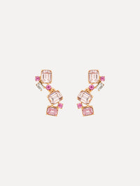 Scramble Crystal Drop Earrings Front View