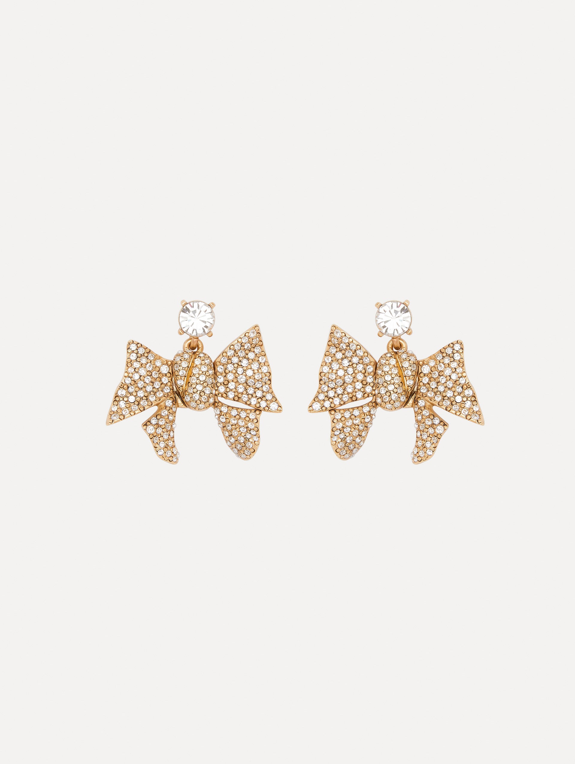 Crystal Pavé Bow Earrings Front View