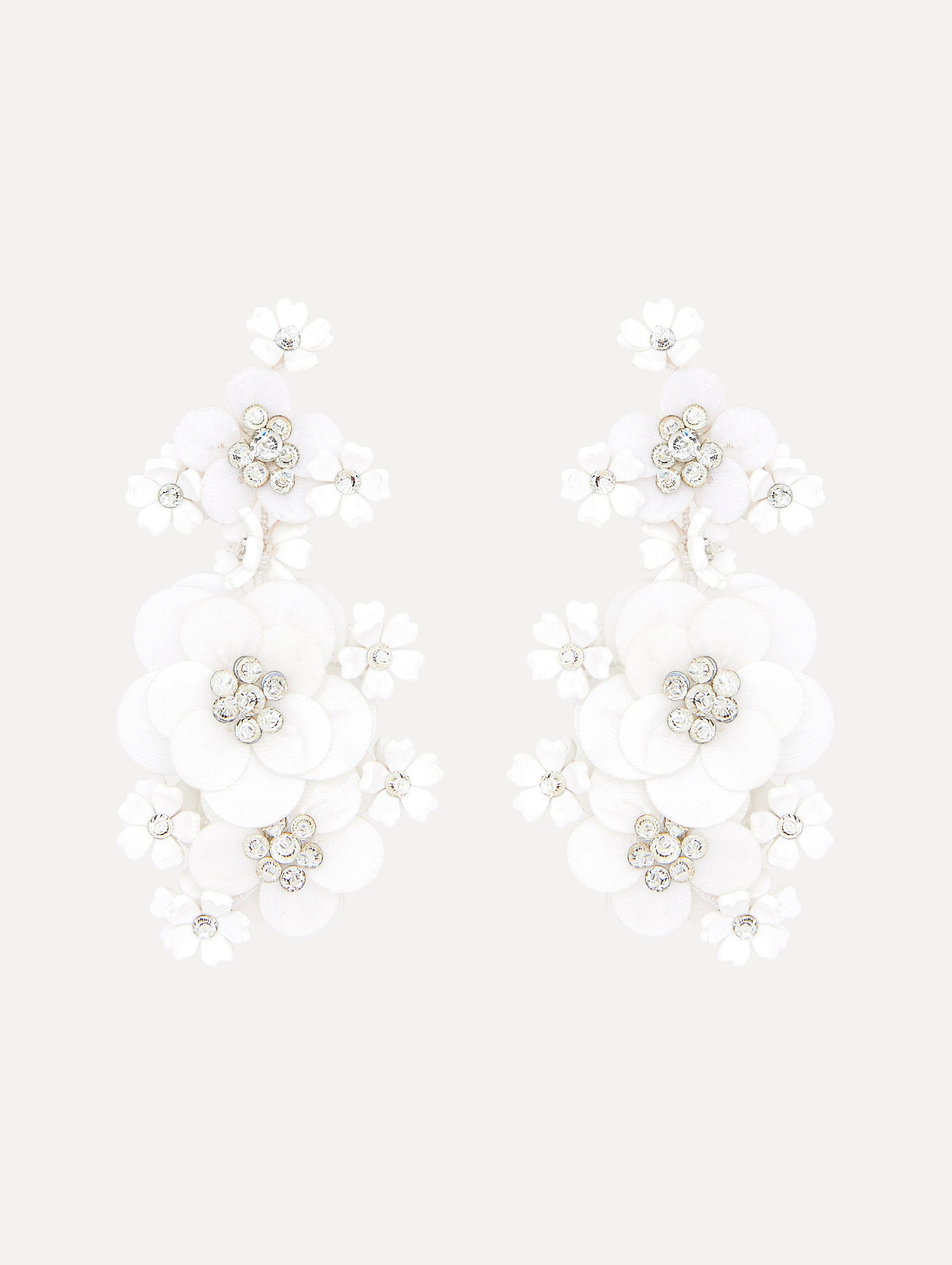 Multi-Flower Sequin Clip-On Earrings Front View