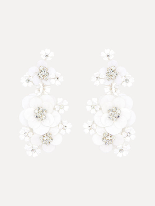 Multi-Flower Sequin Clip-On Earrings Front View