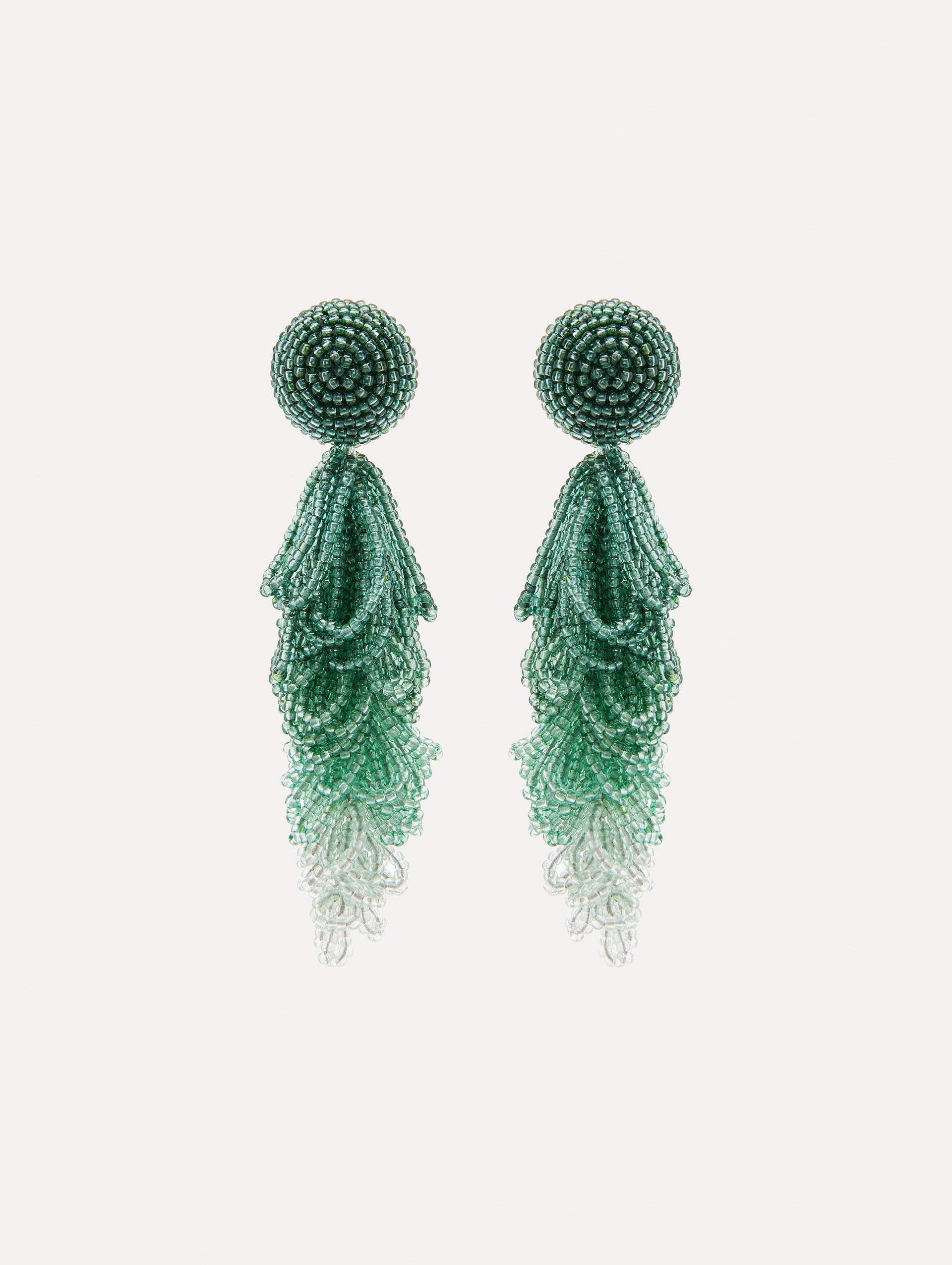 Looped Tassel Clip-On Earrings Front View