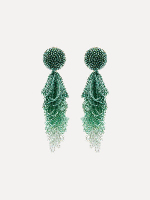 Looped Tassel Clip-On Earrings Front View