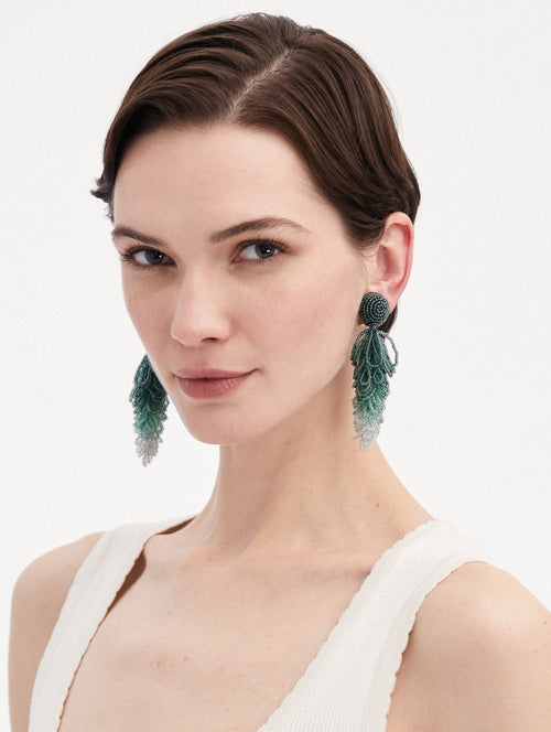 Looped Tassel Clip-On Earrings Front View