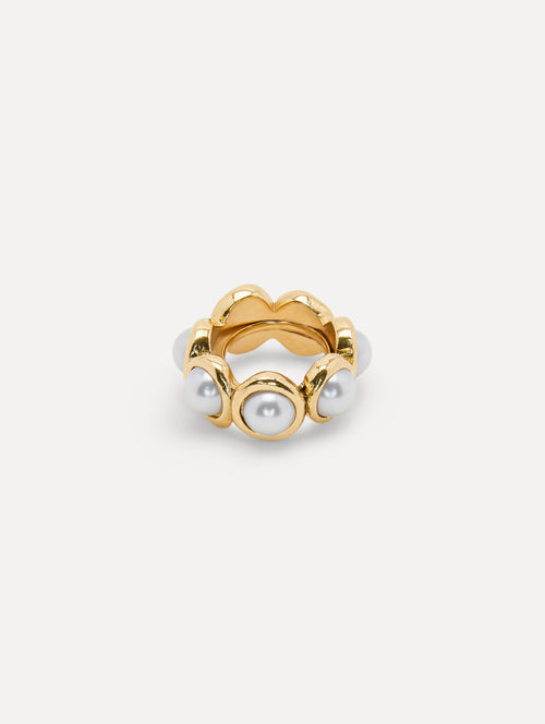 Pearl Sphere Ring Front View