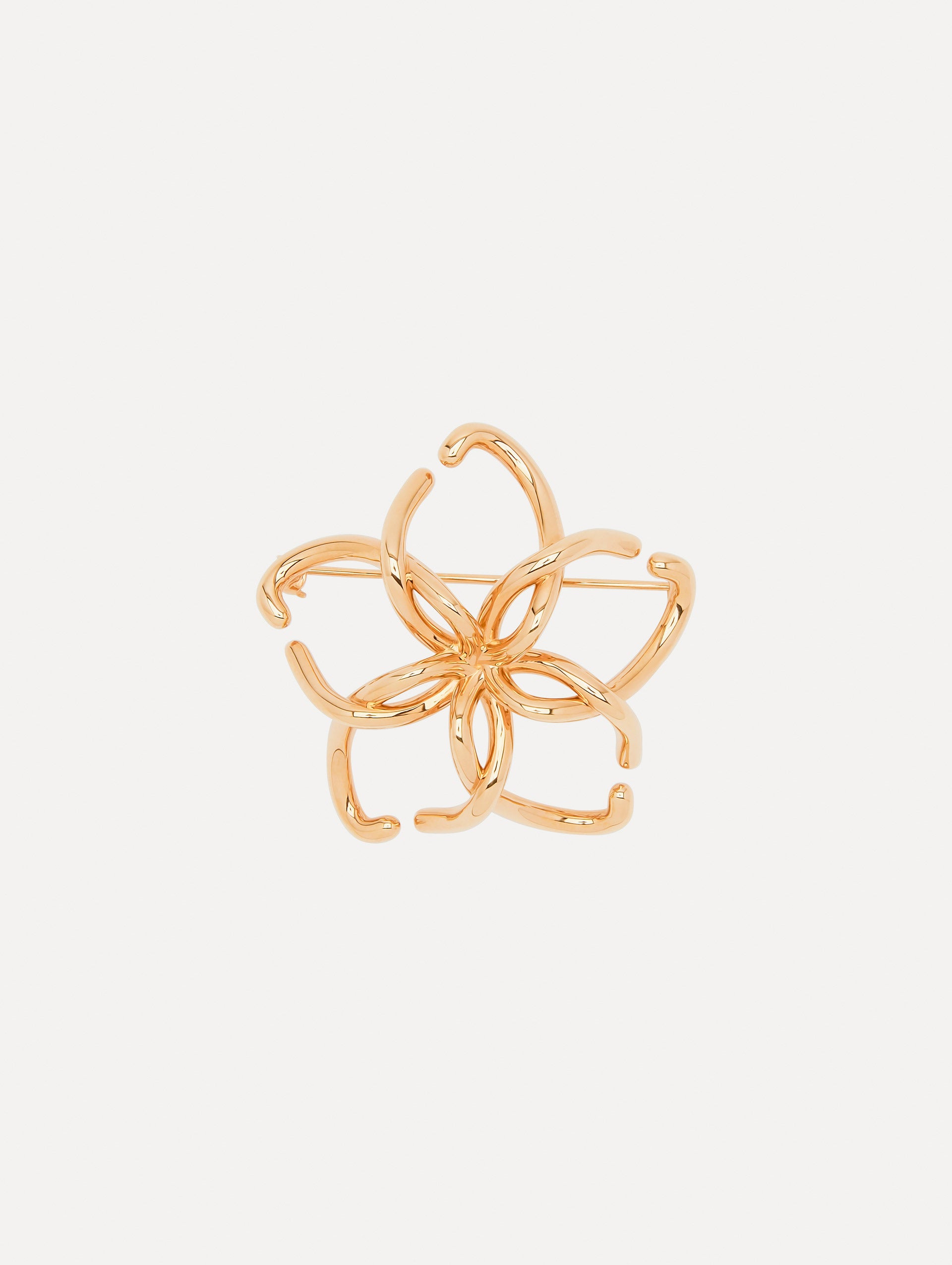 Gold O Flower Brooch Front View