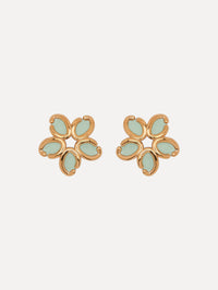 Enamel O Flower Earrings Front View