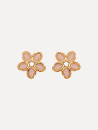 Enamel O Flower Earrings Front View