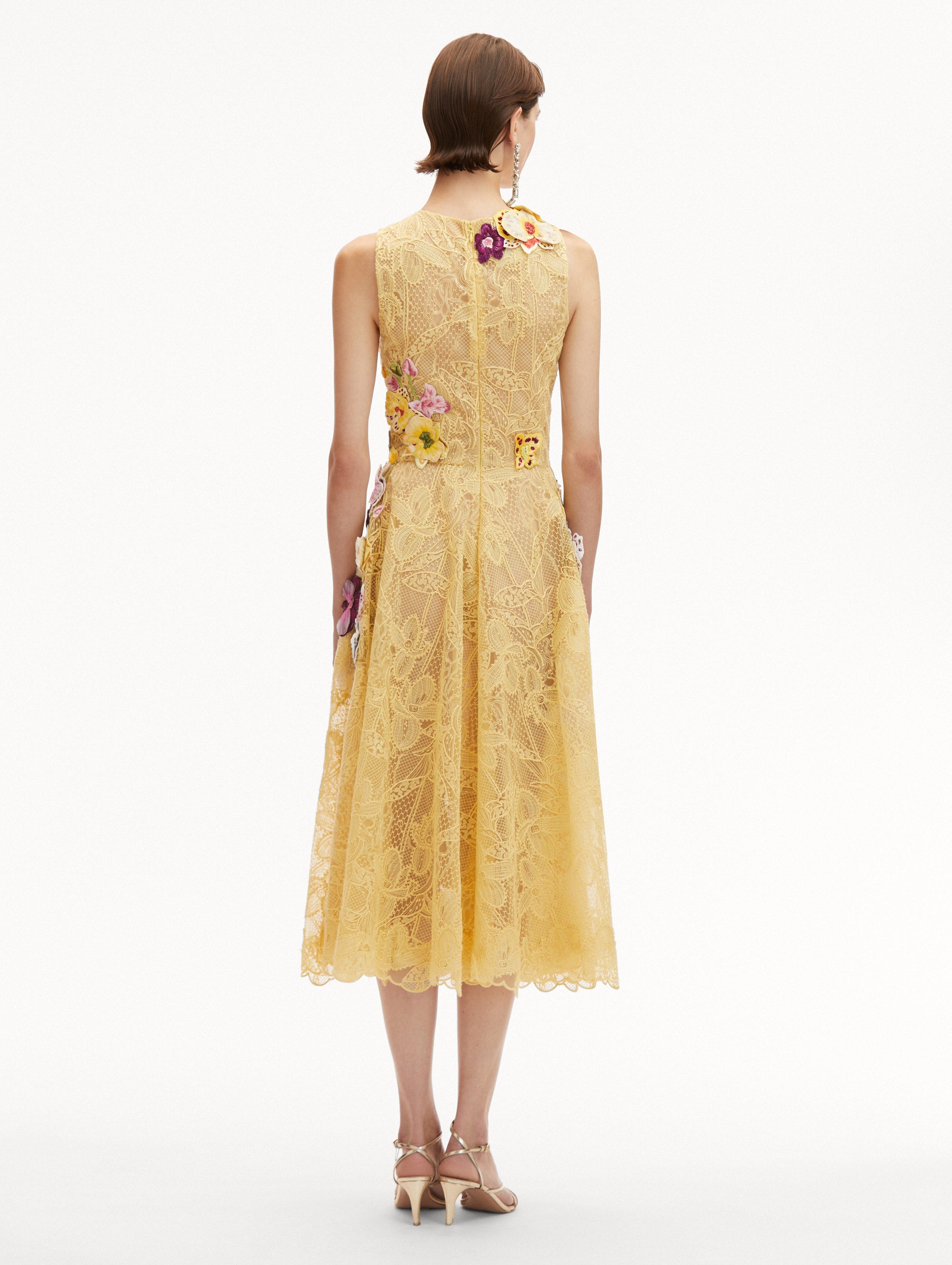 Orchid Embroidered Picot Lace Dress
Back View