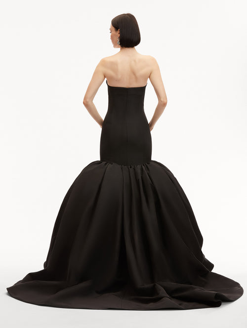 Silk Faille Mermaid Gown Back View